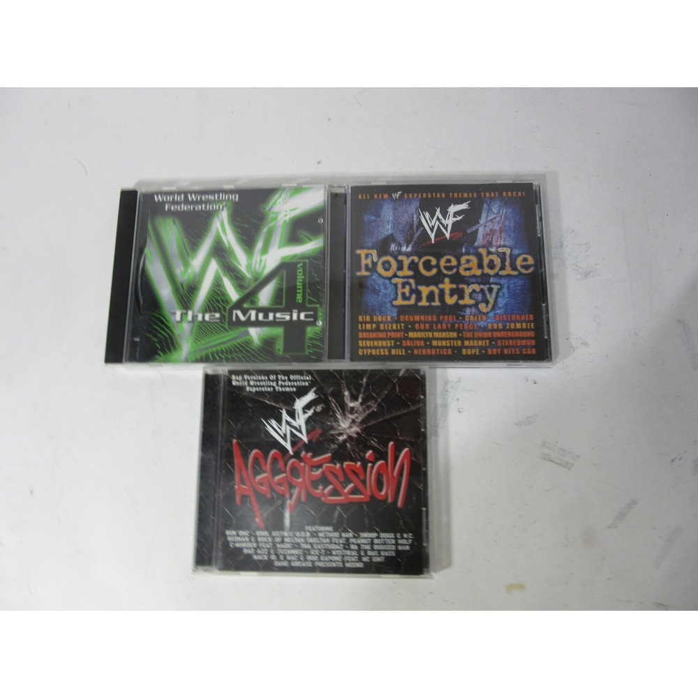 WWF Wrestling Soundtrack CD Lot of 3 Aggression Forceable Entry The Music
